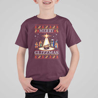 Funny Merry Glizzmas T Shirt For Kid Hot Dog Christmas Nativity Scene - Wonder Print Shop