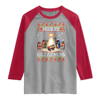 Funny Merry Glizzmas Raglan Shirt Hot Dog Christmas Nativity Scene - Wonder Print Shop
