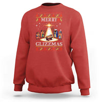 Funny Merry Glizzmas Sweatshirt Hot Dog Christmas Nativity Scene - Wonder Print Shop