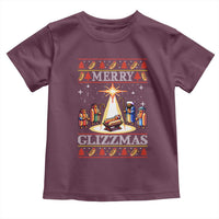 Funny Merry Glizzmas Toddler T Shirt Hot Dog Christmas Nativity Scene