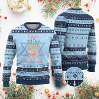 Happy Chanukah Coquette Hanukkah Ugly Sweater Cute Menorah Pink Bow - Wonder Print Shop