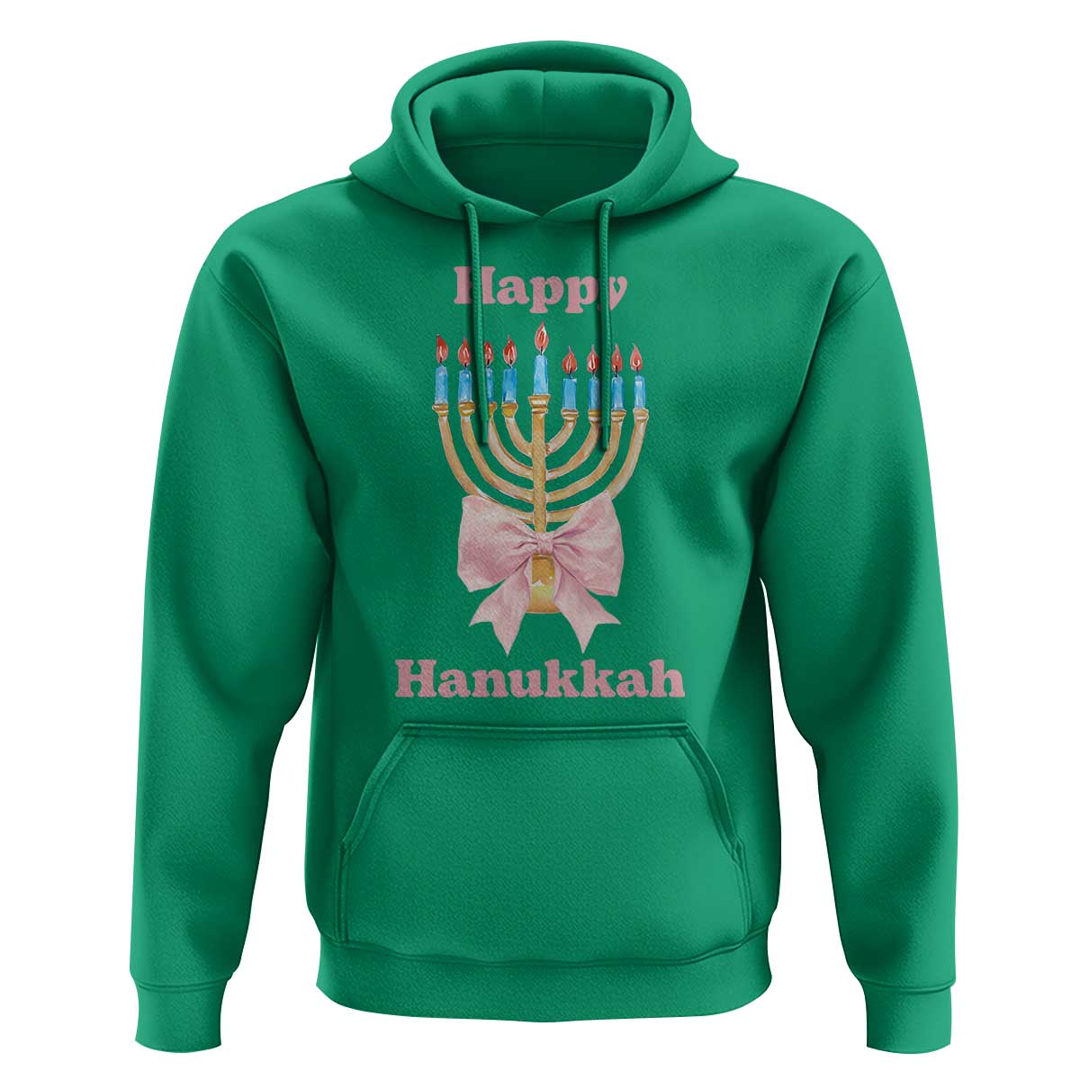 Happy Hanukkah Coquette Hoodie Cute Menorah Pink Bow