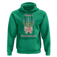 Happy Hanukkah Coquette Hoodie Cute Menorah Pink Bow