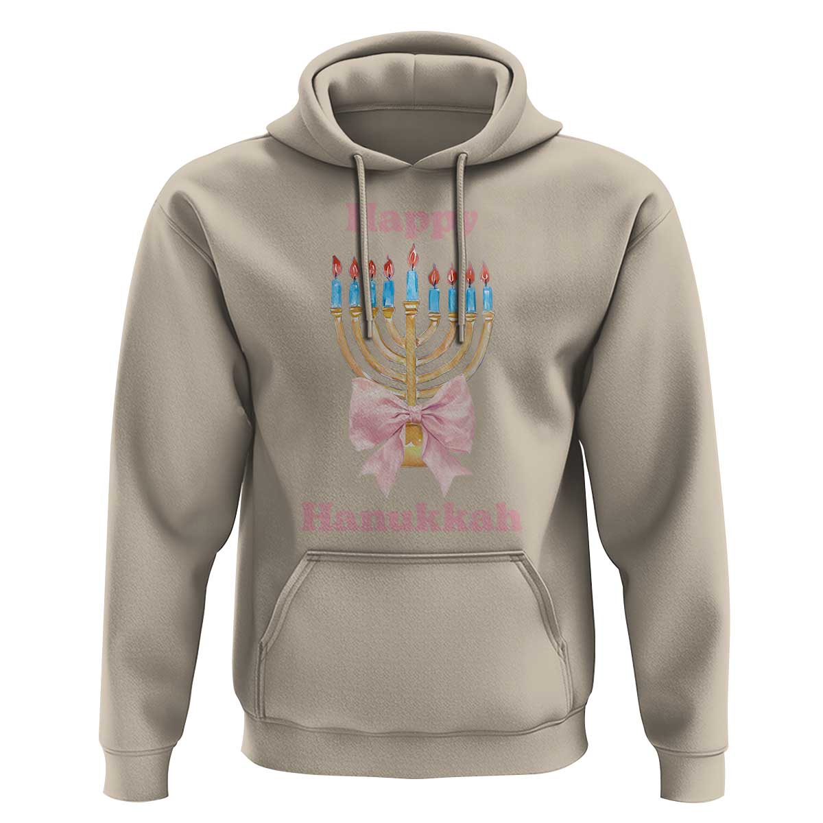 Happy Hanukkah Coquette Hoodie Cute Menorah Pink Bow