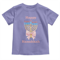 Happy Hanukkah Coquette Toddler T Shirt Cute Menorah Pink Bow
