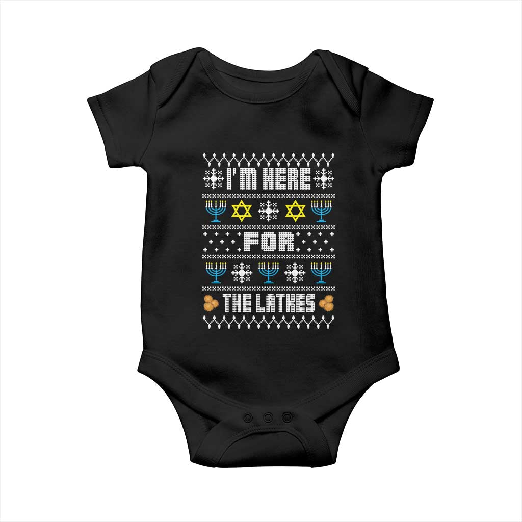 Funny Hanukkah Baby Onesie I'm Here For The Latkes Menorah