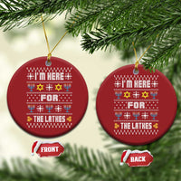 Funny Hanukkah Christmas Ornament I'm Here For The Latkes Menorah - Wonder Print Shop