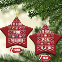 Funny Hanukkah Christmas Ornament I'm Here For The Latkes Menorah - Wonder Print Shop