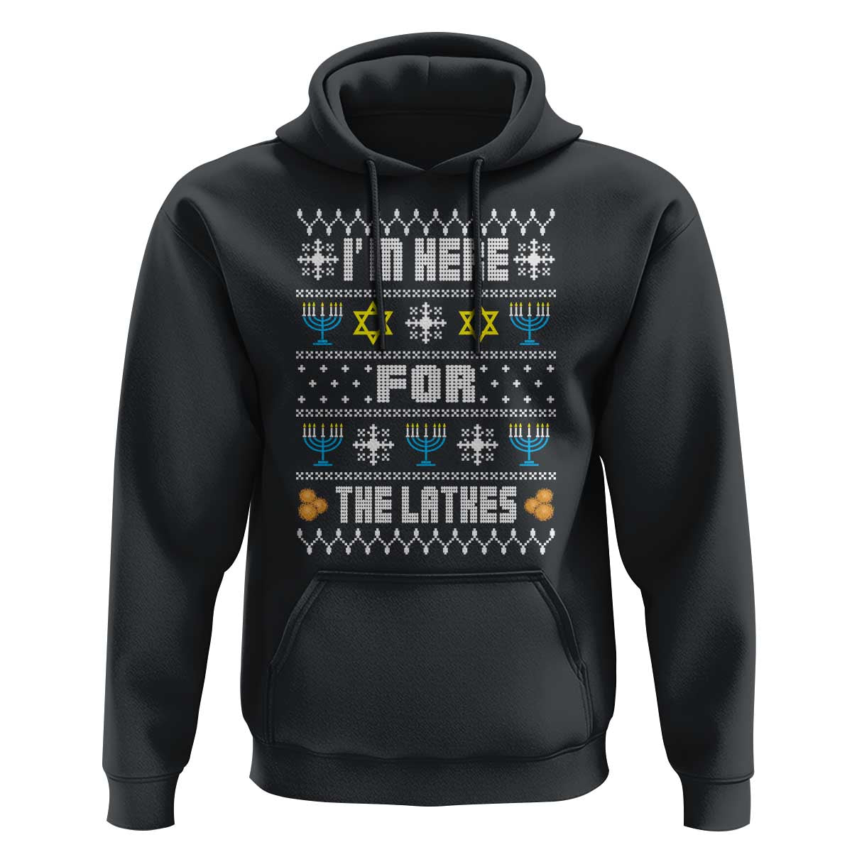 Funny Hanukkah Hoodie I'm Here For The Latkes Menorah