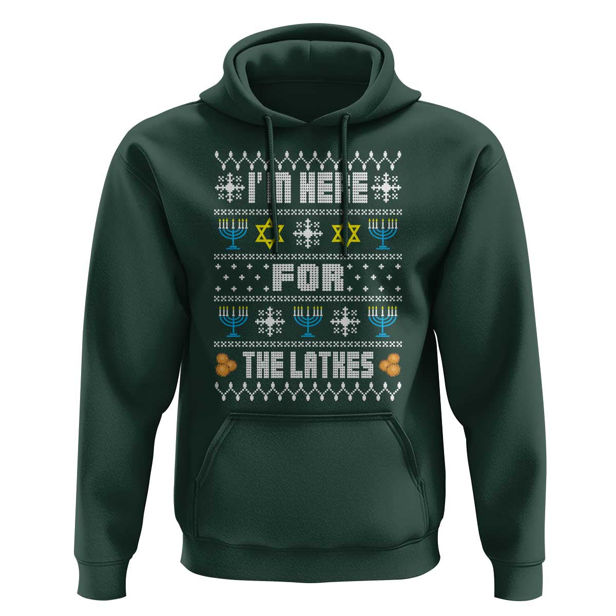 Funny Hanukkah Hoodie I'm Here For The Latkes Menorah