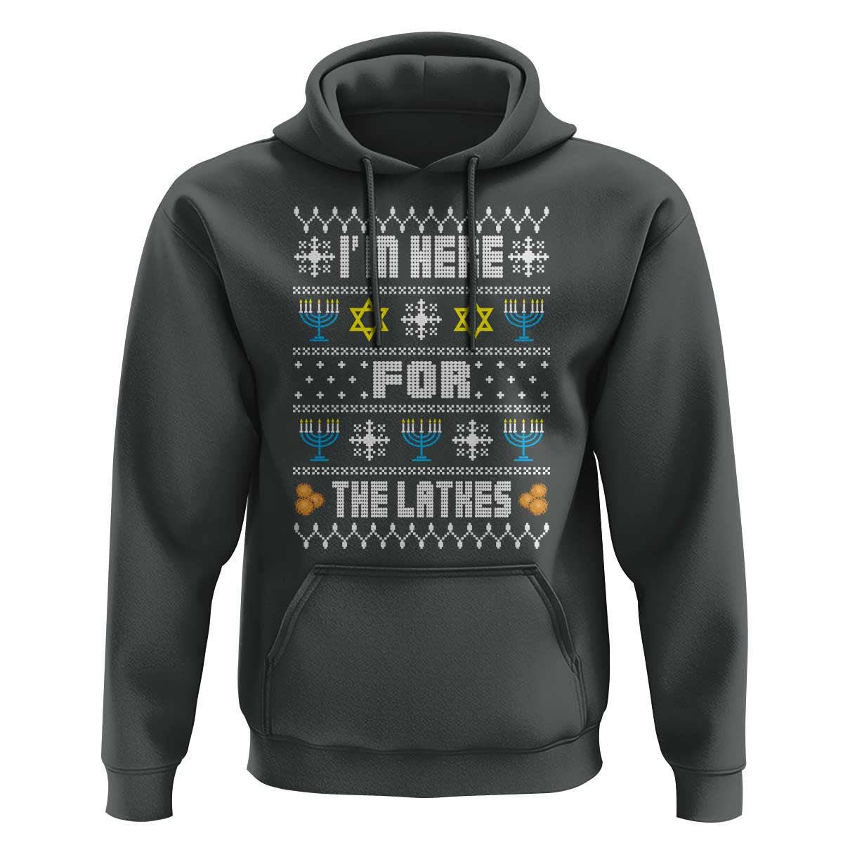 Funny Hanukkah Hoodie I'm Here For The Latkes Menorah