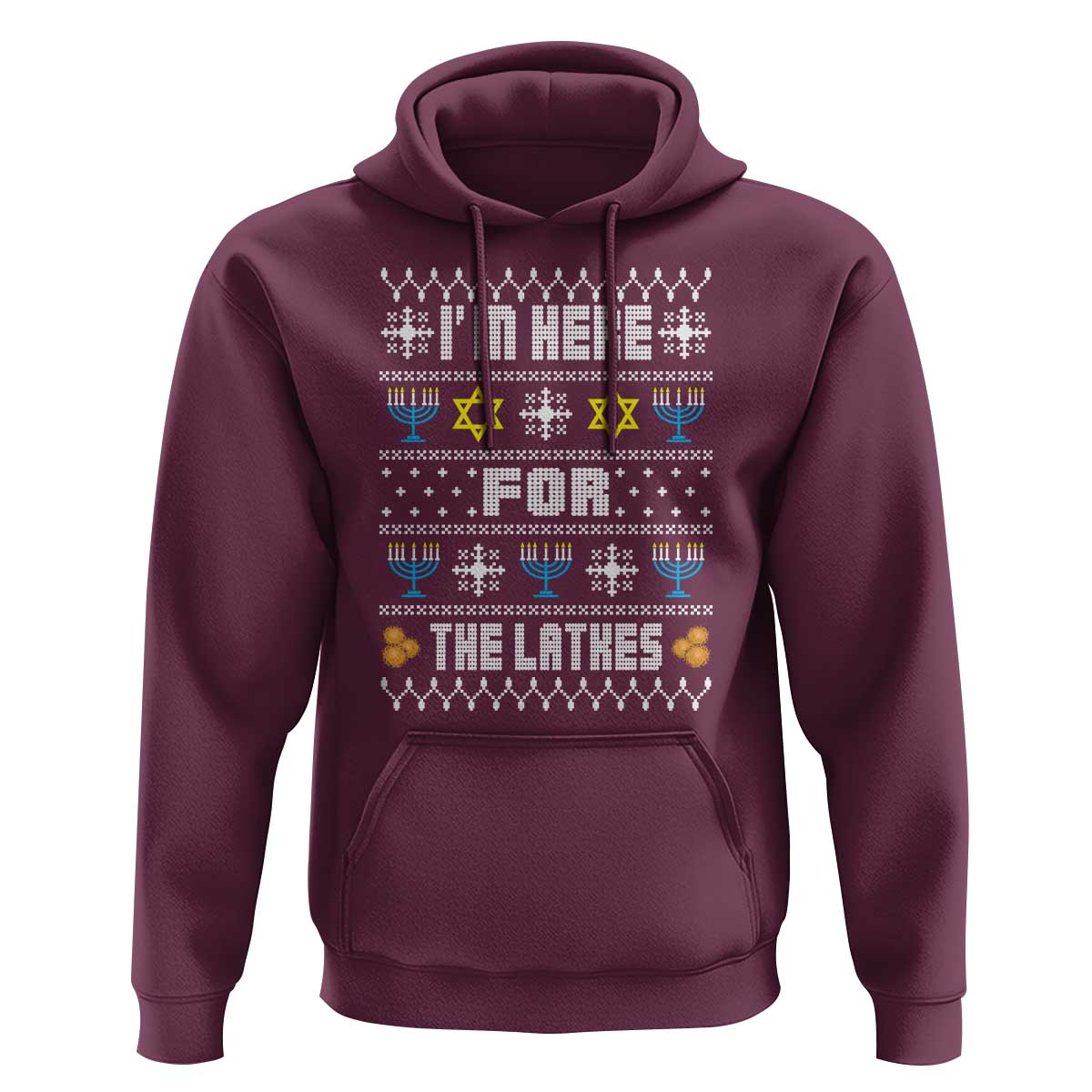 Funny Hanukkah Hoodie I'm Here For The Latkes Menorah