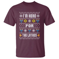 Funny Hanukkah T Shirt I'm Here For The Latkes Menorah - Wonder Print Shop