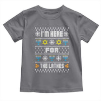 Funny Hanukkah Toddler T Shirt I'm Here For The Latkes Menorah
