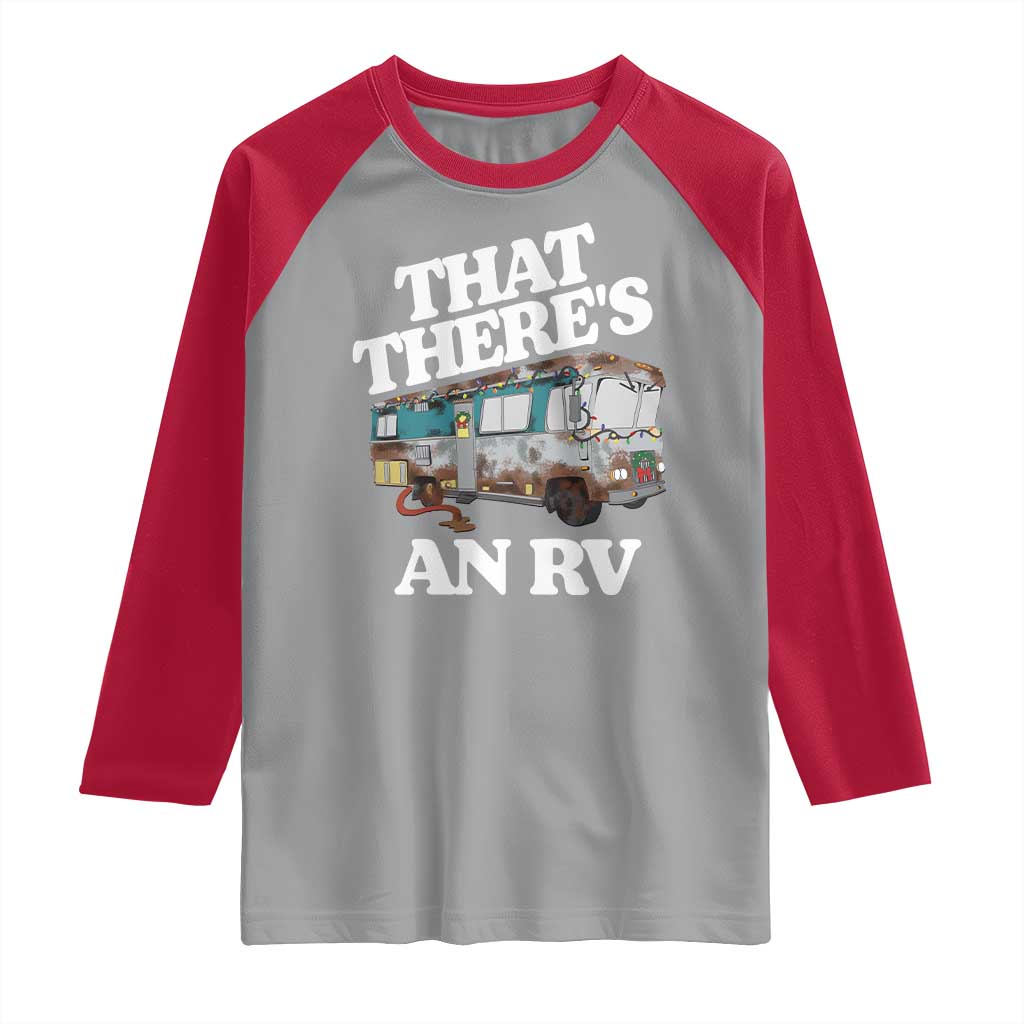 Funny Christmas Movie Raglan Shirt That There's An RV Led Lights Camping Motorhome - Wonder Print Shop