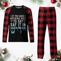 Funny Hanukkah Plaid Pajama Set If You Have Nothing Nice To Say It In Yiddish Jewish Holiday - Wonder Print Shop