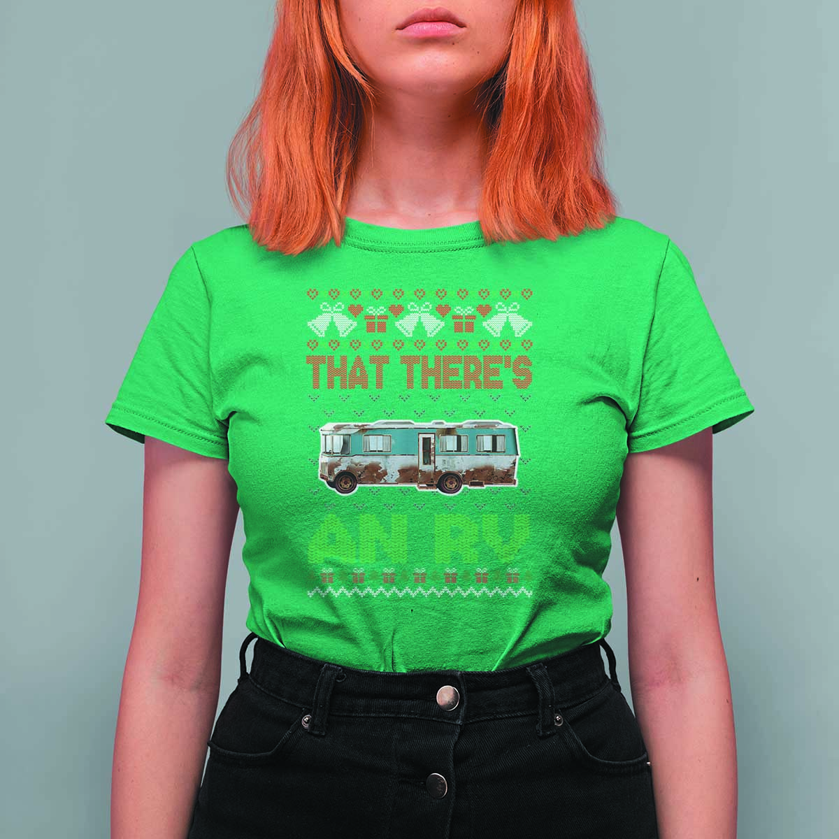 Funny Christmas Movie T Shirt For Women That There's An RV Camping Motorhome Bell - Wonder Print Shop