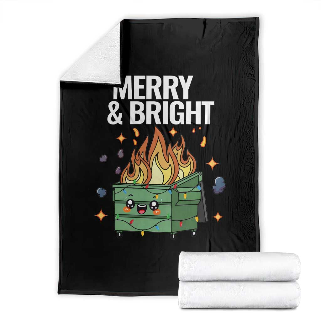 Funny Lil Fire Dumpster Christmas Throw Blanket Merry And Bright Xmas Led Lights - Wonder Print Shop