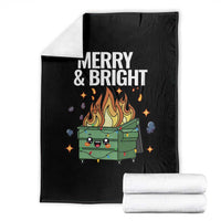 Funny Lil Fire Dumpster Christmas Throw Blanket Merry And Bright Xmas Led Lights - Wonder Print Shop