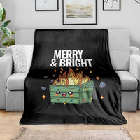 Funny Lil Fire Dumpster Christmas Throw Blanket Merry And Bright Xmas Led Lights - Wonder Print Shop