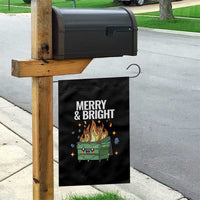 Funny Lil Fire Dumpster Christmas Garden Flag Merry And Bright Xmas Led Lights - Wonder Print Shop