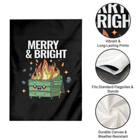 Funny Lil Fire Dumpster Christmas Garden Flag Merry And Bright Xmas Led Lights - Wonder Print Shop