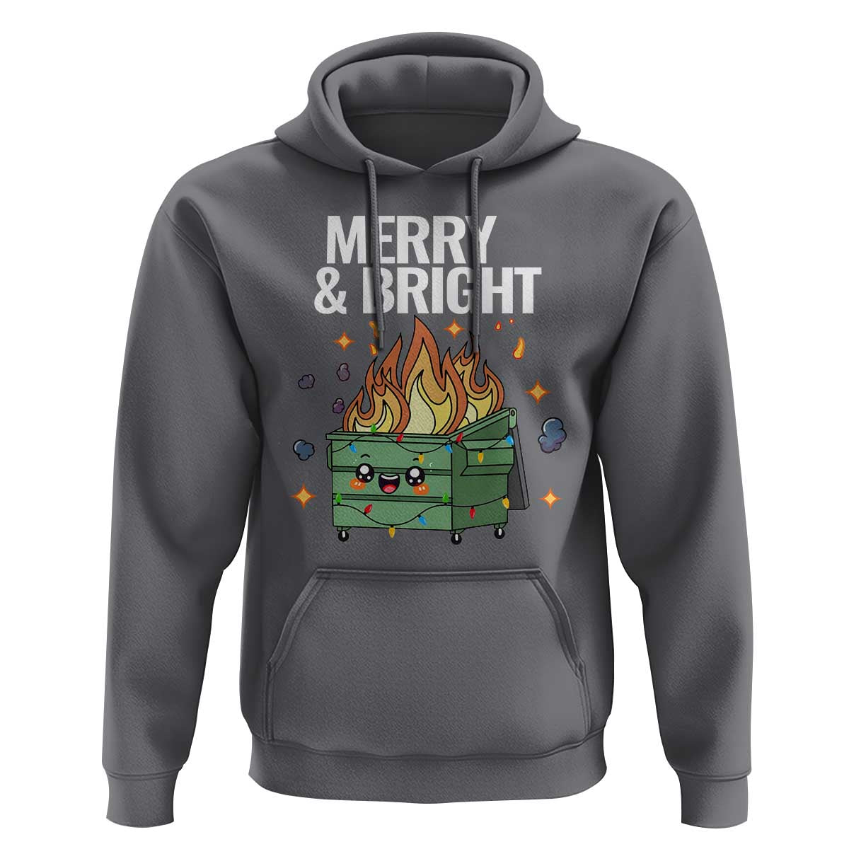 Funny Lil Fire Dumpster Christmas Hoodie Merry And Bright Xmas Led Lights