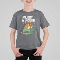 Funny Lil Fire Dumpster Christmas T Shirt For Kid Merry And Bright Xmas Led Lights - Wonder Print Shop