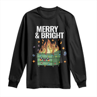 Funny Lil Fire Dumpster Christmas Long Sleeve Shirt Merry And Bright Xmas Led Lights