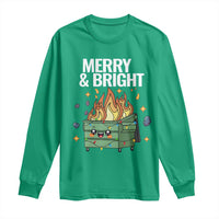 Funny Lil Fire Dumpster Christmas Long Sleeve Shirt Merry And Bright Xmas Led Lights