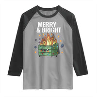 Funny Lil Fire Dumpster Christmas Raglan Shirt Merry And Bright Xmas Led Lights - Wonder Print Shop