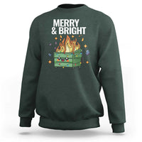 Funny Lil Fire Dumpster Christmas Sweatshirt Merry And Bright Xmas Led Lights - Wonder Print Shop