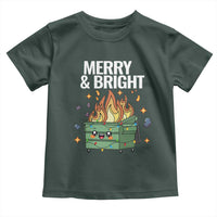 Funny Lil Fire Dumpster Christmas Toddler T Shirt Merry And Bright Xmas Led Lights