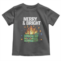 Funny Lil Fire Dumpster Christmas Toddler T Shirt Merry And Bright Xmas Led Lights