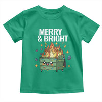 Funny Lil Fire Dumpster Christmas Toddler T Shirt Merry And Bright Xmas Led Lights