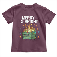 Funny Lil Fire Dumpster Christmas Toddler T Shirt Merry And Bright Xmas Led Lights