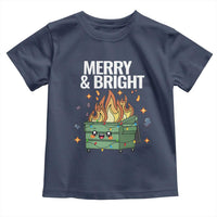 Funny Lil Fire Dumpster Christmas Toddler T Shirt Merry And Bright Xmas Led Lights