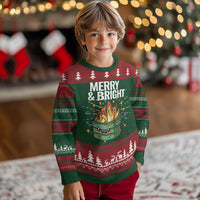 Funny Lil Fire Dumpster Xmas Ugly Christmas Sweater Merry And Bright Xmas Led Lights - Wonder Print Shop