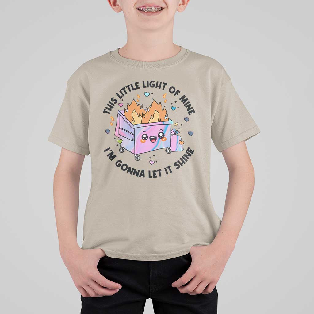 Funny Holo Lil Fire Dumpster T Shirt For Kid This Little Light Of Mine I'm Gonna Let It Shine - Wonder Print Shop