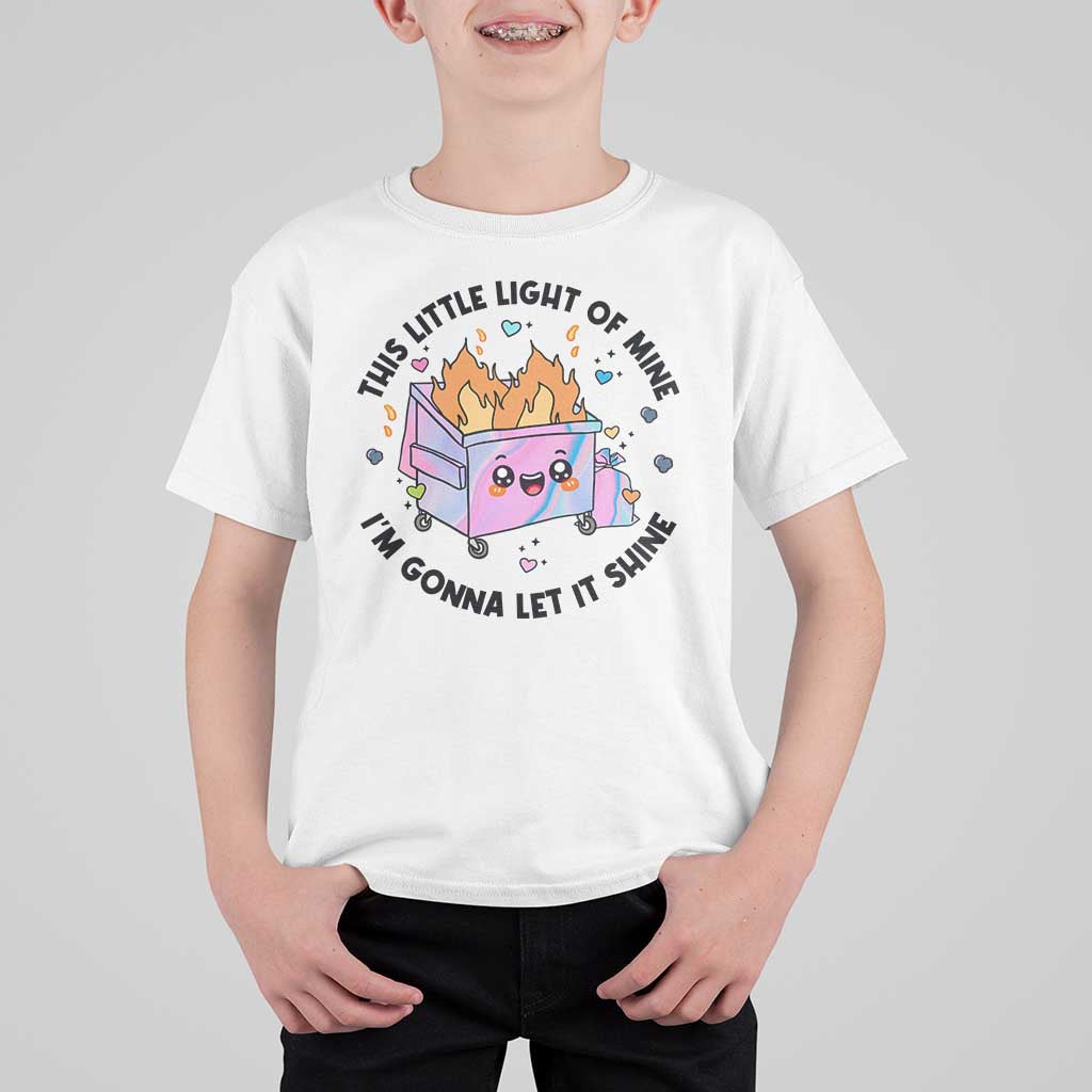 Funny Holo Lil Fire Dumpster T Shirt For Kid This Little Light Of Mine I'm Gonna Let It Shine - Wonder Print Shop