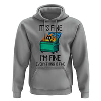 Funny It's Fine I'm Everything Is Fine Hoodie Black Cat Lil Dumpster Fire
