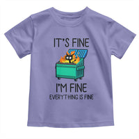 Funny It's Fine I'm Everything Is Fine Toddler T Shirt Black Cat Lil Dumpster Fire