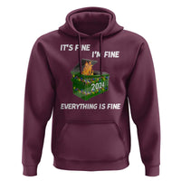 Funny It's Fine I'm Everything Is Fine 2024 Christmas Hoodie Lil Dumpster Fire