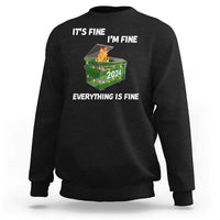 Funny It's Fine I'm Everything Is Fine 2024 Christmas Sweatshirt Lil Dumpster Fire - Wonder Print Shop