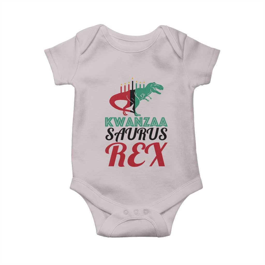 Kwanzaa Saurus Rex Kinara Candles Dinosaur T-rex African Heritage Baby Onesie