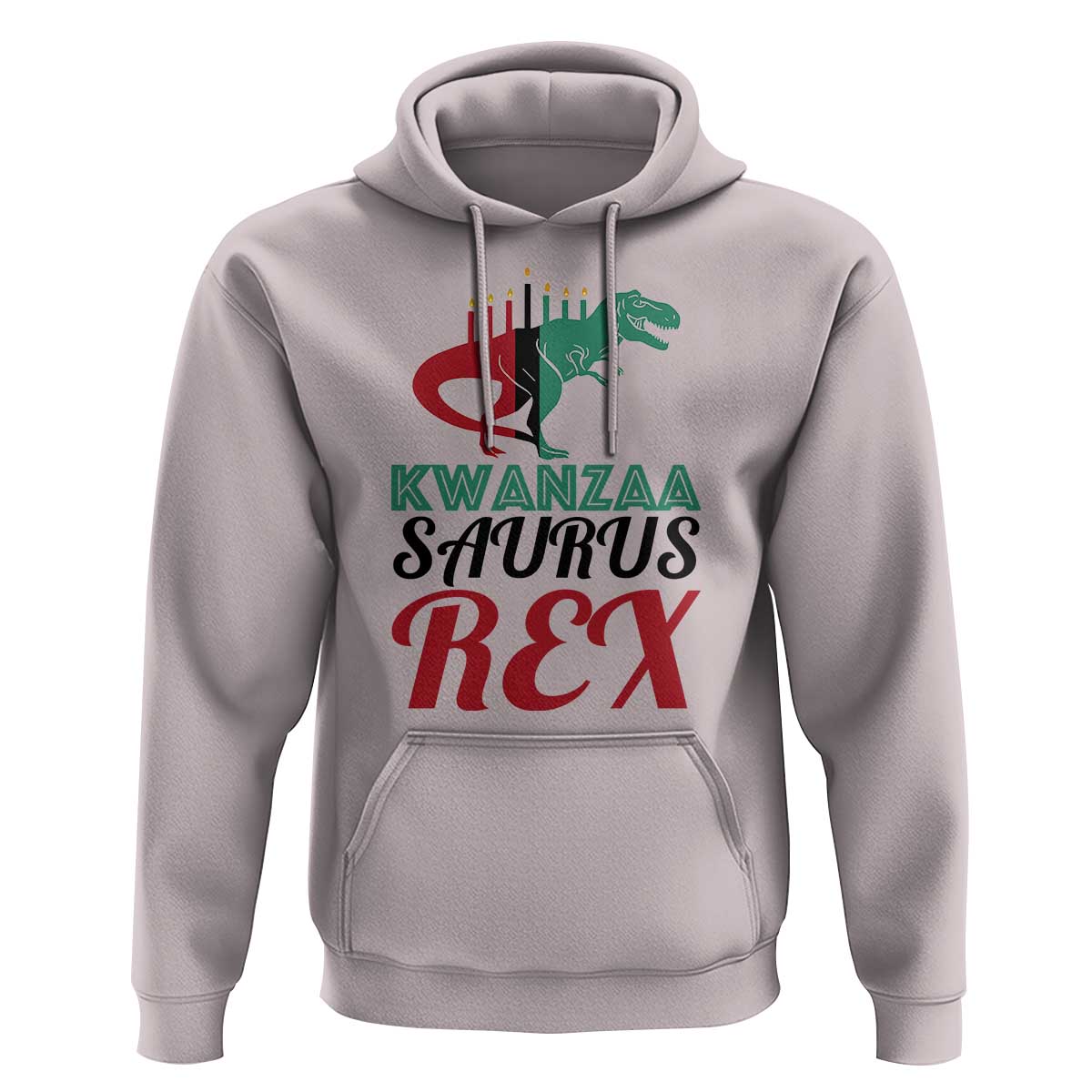 Kwanzaa Saurus Rex Kinara Candles Dinosaur T-rex African Heritage Hoodie