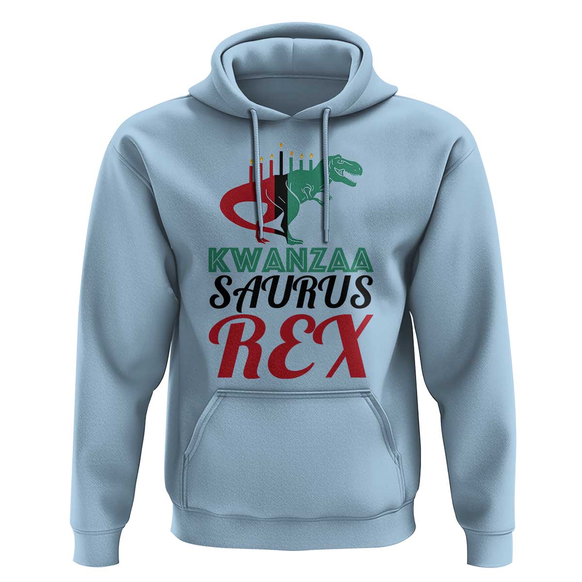 Kwanzaa Saurus Rex Kinara Candles Dinosaur T-rex African Heritage Hoodie