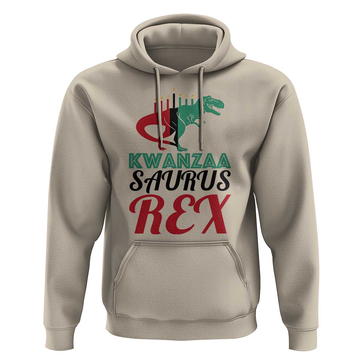Kwanzaa Saurus Rex Kinara Candles Dinosaur T-rex African Heritage Hoodie