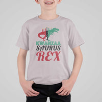 Kwanzaa Saurus Rex Kinara Candles Dinosaur T-rex African Heritage T Shirt For Kid - Wonder Print Shop