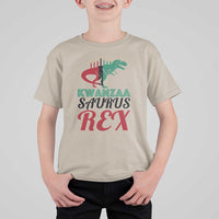 Kwanzaa Saurus Rex Kinara Candles Dinosaur T-rex African Heritage T Shirt For Kid - Wonder Print Shop